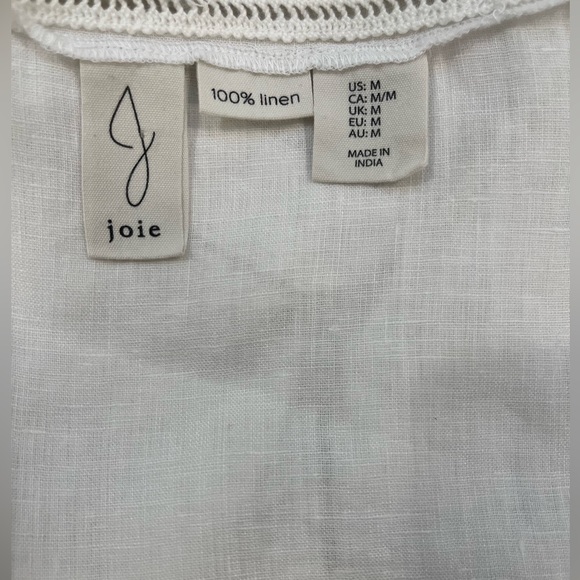 Joie Womens 100% Linen Blouse Top Sz MediumV-Neck 3/4 Sleeve - Picture 6 of 6